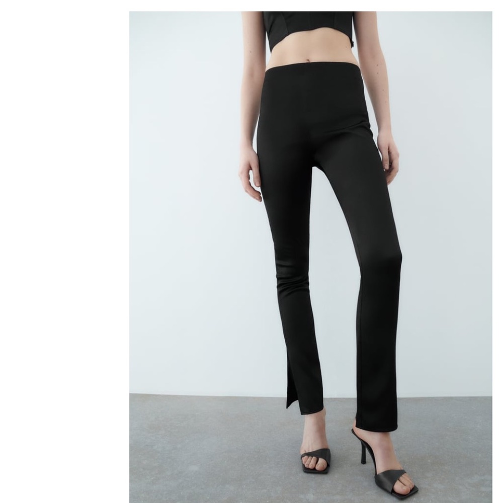 Zara split hem black pants